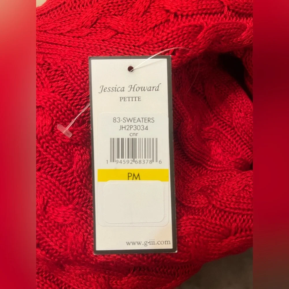 NWT Jessica Howard Petite Women’s V-Neck Cable-Knit Sweater Dress PM - Picture 3 of 3